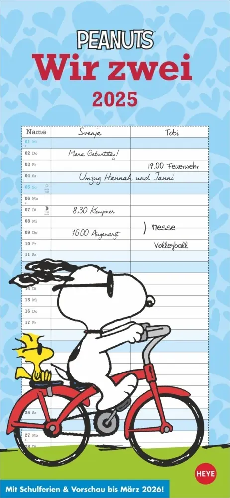 Cover: 9783756406081 | Peanuts Planer Wir zwei 2025 | Kalender | Spiralbindung | Deutsch