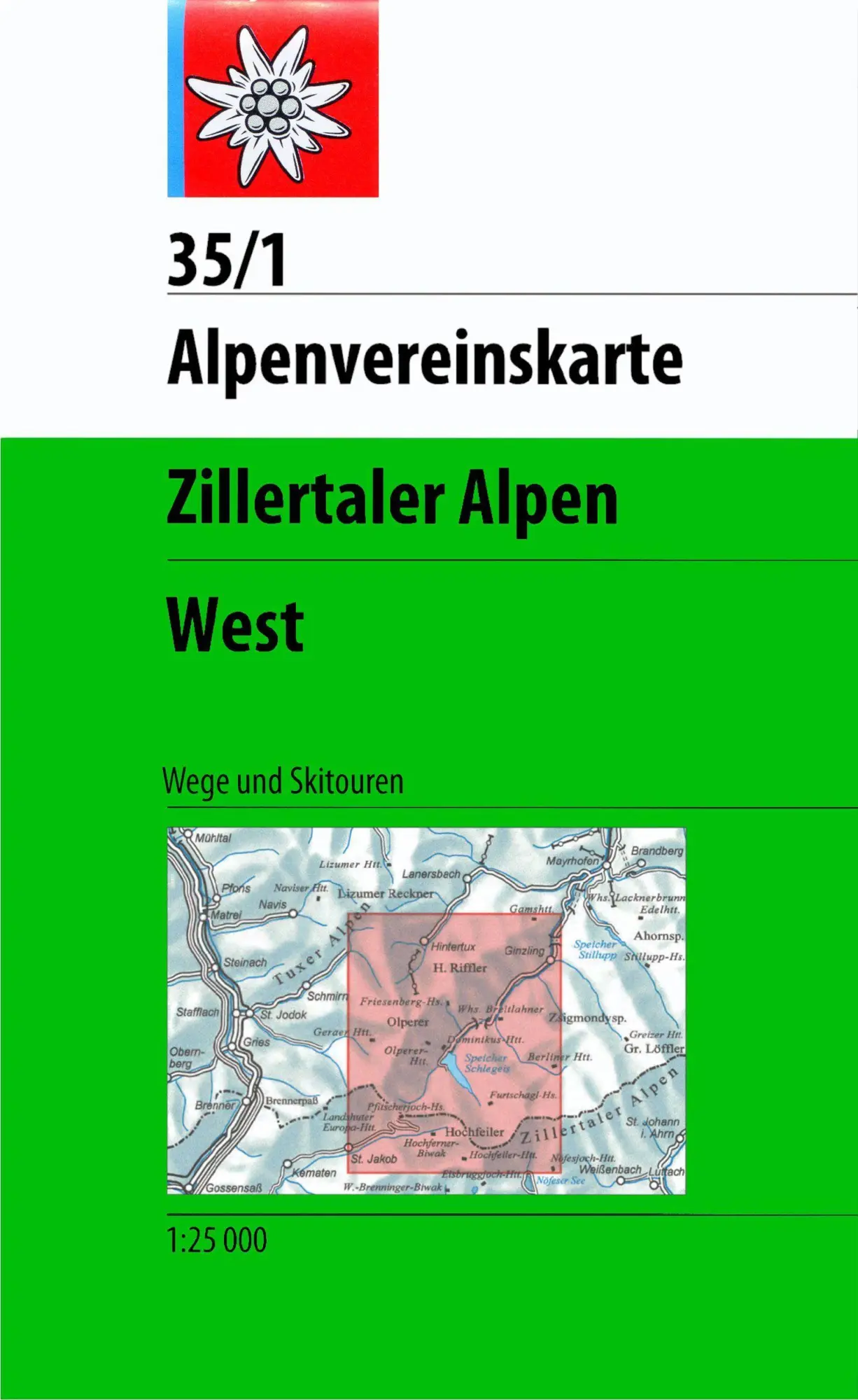 Cover: 9783948256081 | Zillertaler Alpen - West 1:25 000 | Weg und Ski | Alpenverein | 2023