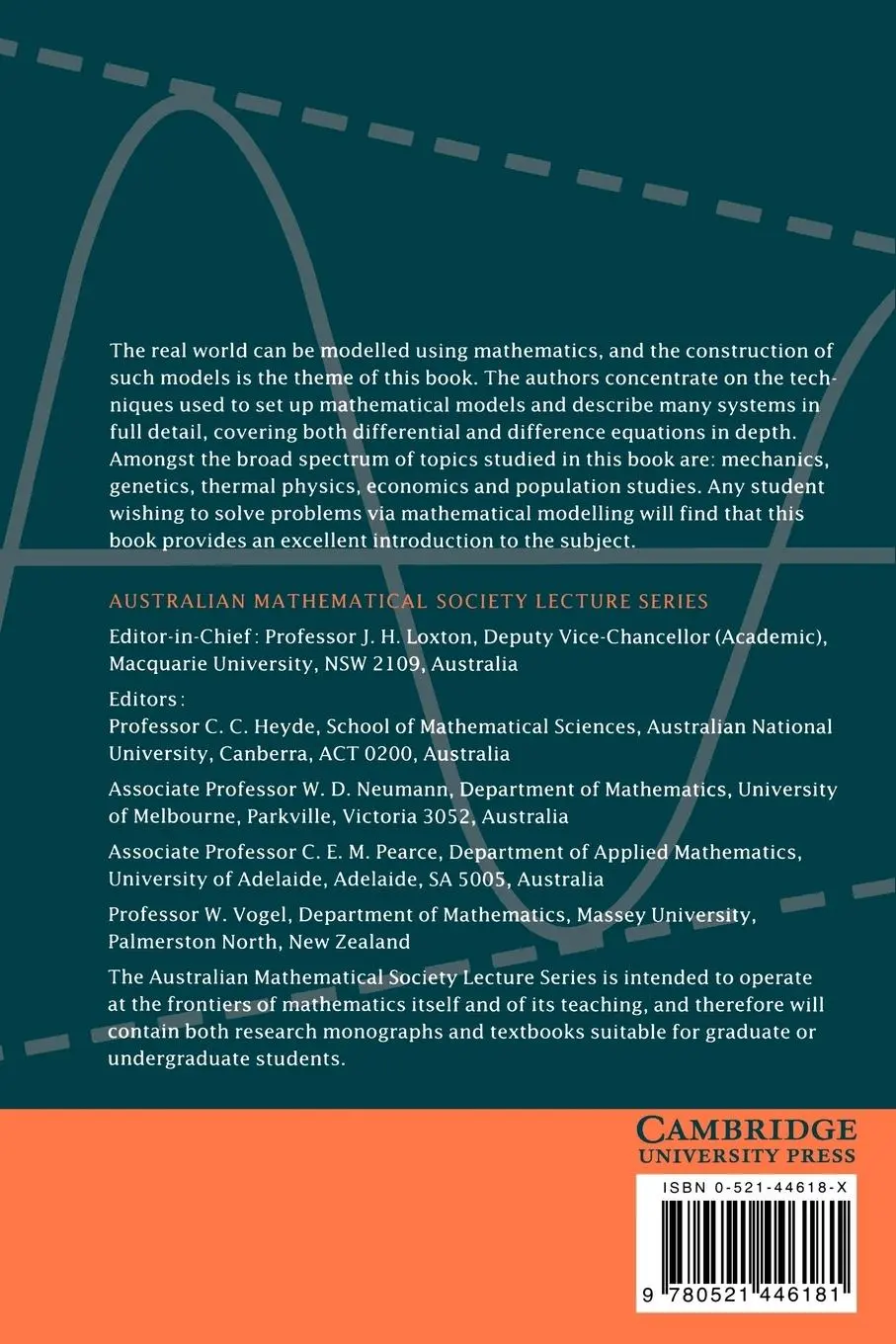 Rückseite: 9780521446181 | Modelling with Differential and Difference Equations | Glenn Fulford