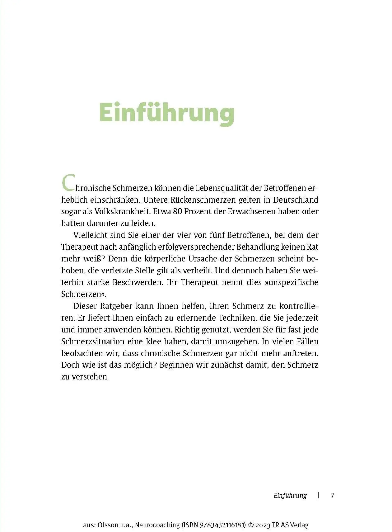 Bild: 9783432116181 | Neurocoaching - Wie der Körper den Schmerz vergisst | Olsson (u. a.)