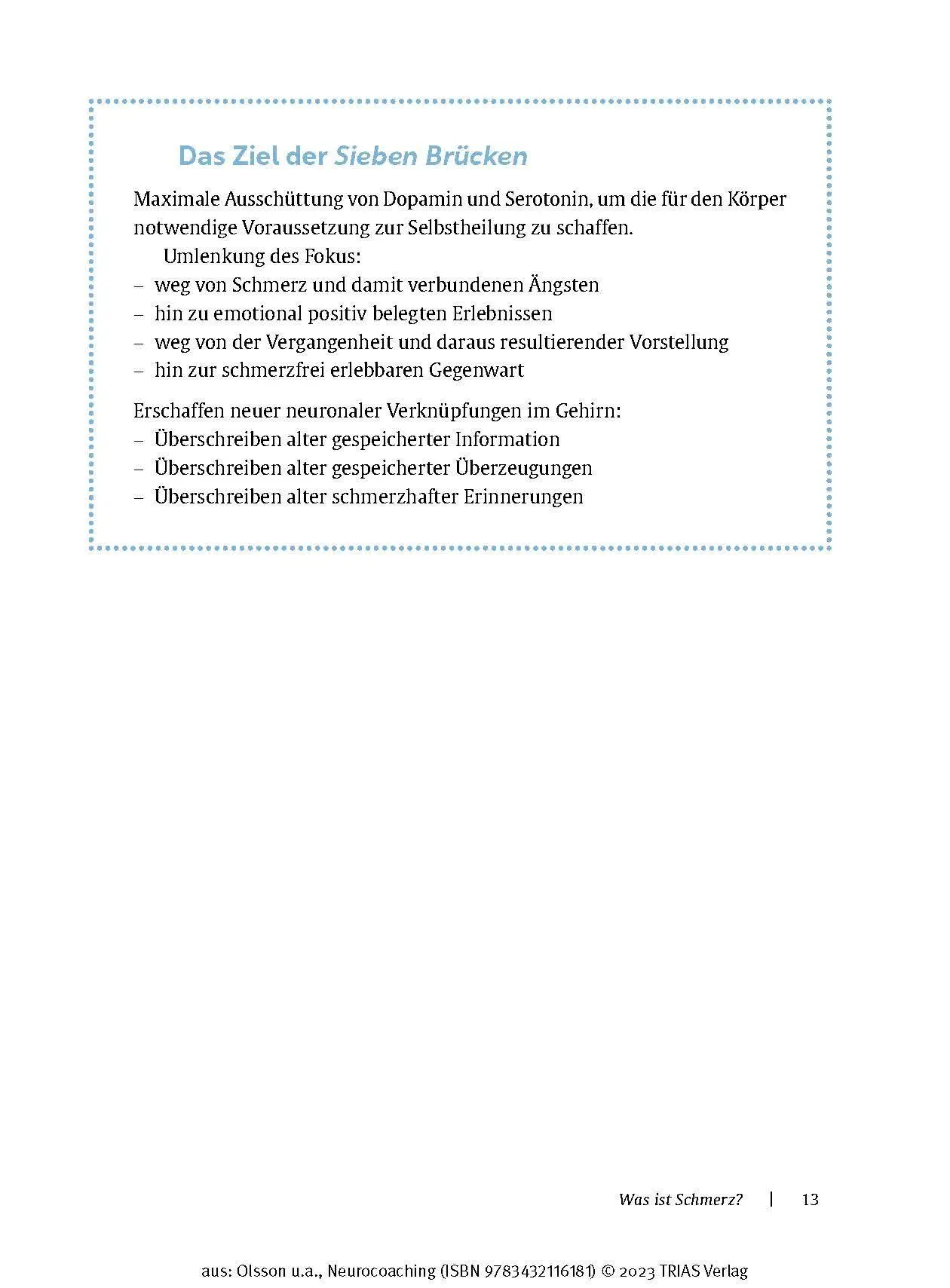 Bild: 9783432116181 | Neurocoaching - Wie der Körper den Schmerz vergisst | Olsson (u. a.)