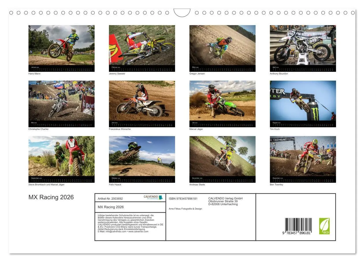 Bild: 9783457896181 | MX Racing 2026 (Wandkalender 2026 DIN A3 quer), CALVENDO...
