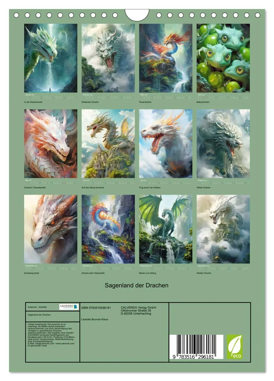 Bild: 9783516296181 | Sagenland der Drachen (Wandkalender 2026 DIN A4 hoch), CALVENDO...
