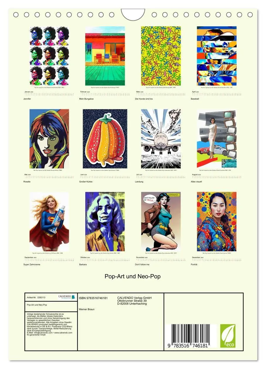 Bild: 9783516746181 | Pop-Art und Neo-Pop (Wandkalender 2026 DIN A4 hoch), CALVENDO...