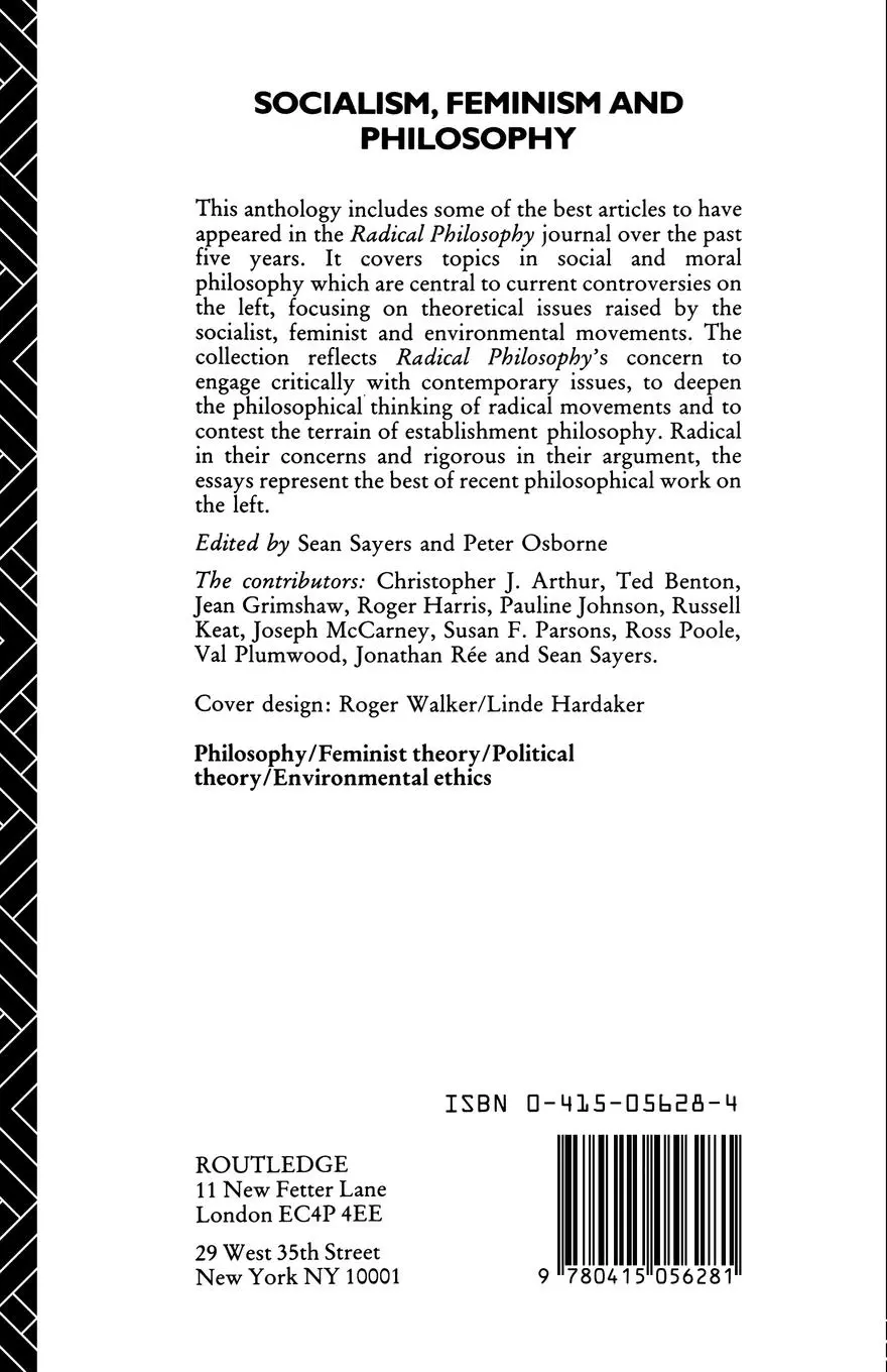 Rückseite: 9780415056281 | Socialism, Feminism and Philosophy | A Radical Philosophy Reader