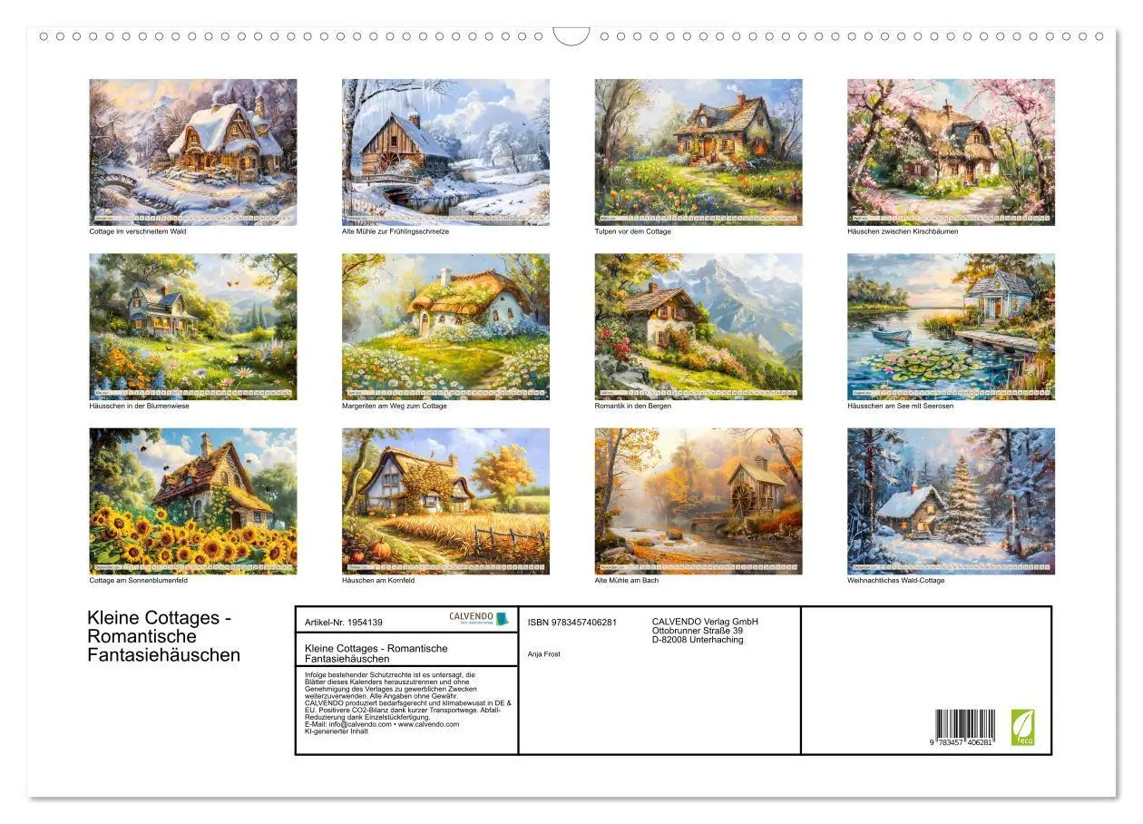 Bild: 9783457406281 | Kleine Cottages - Romantische Fantasiehäuschen (Wandkalender 2026...