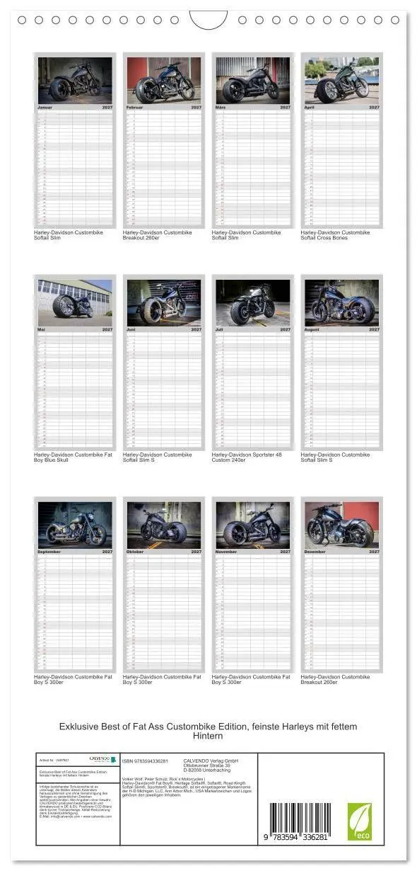 Bild: 9783594336281 | Familienplaner 2027 - Exklusive Best of Fat Ass Custombike Edition,...
