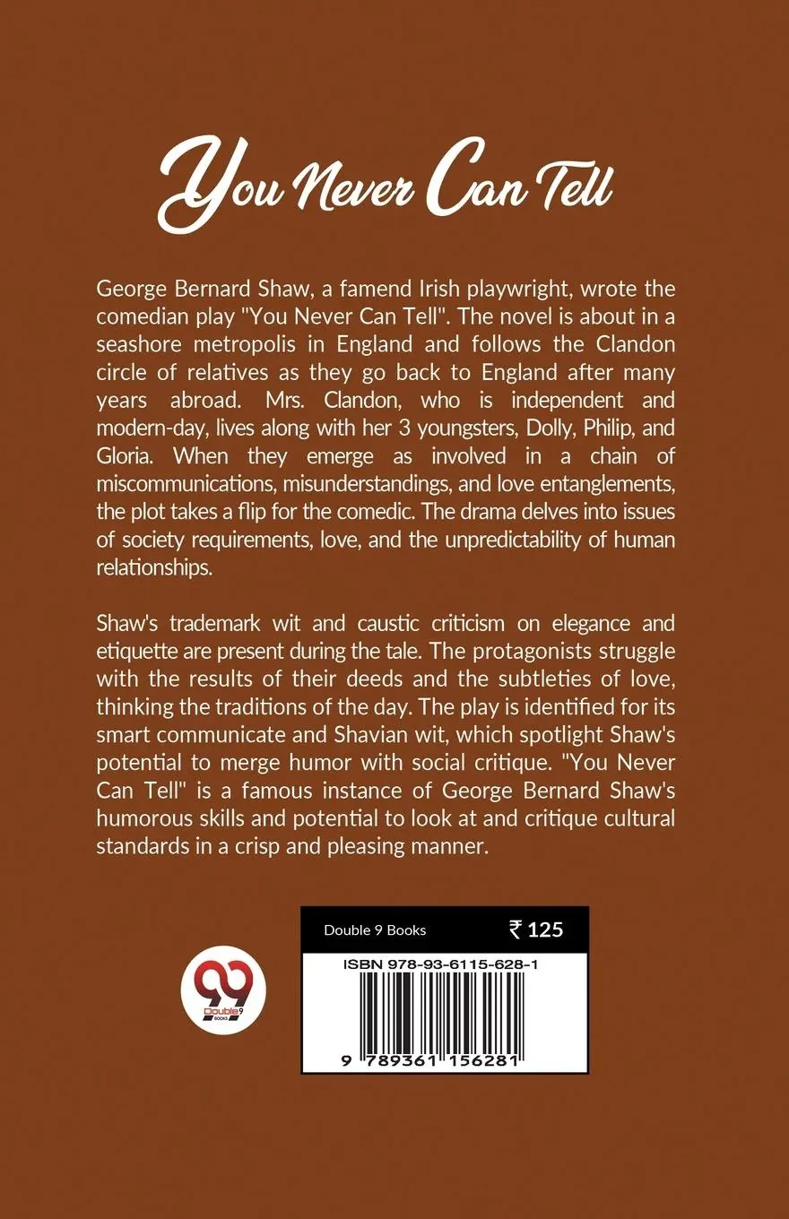 Rückseite: 9789361156281 | You Never Can Tell | Bernard Shaw | Taschenbuch | Englisch | 2024