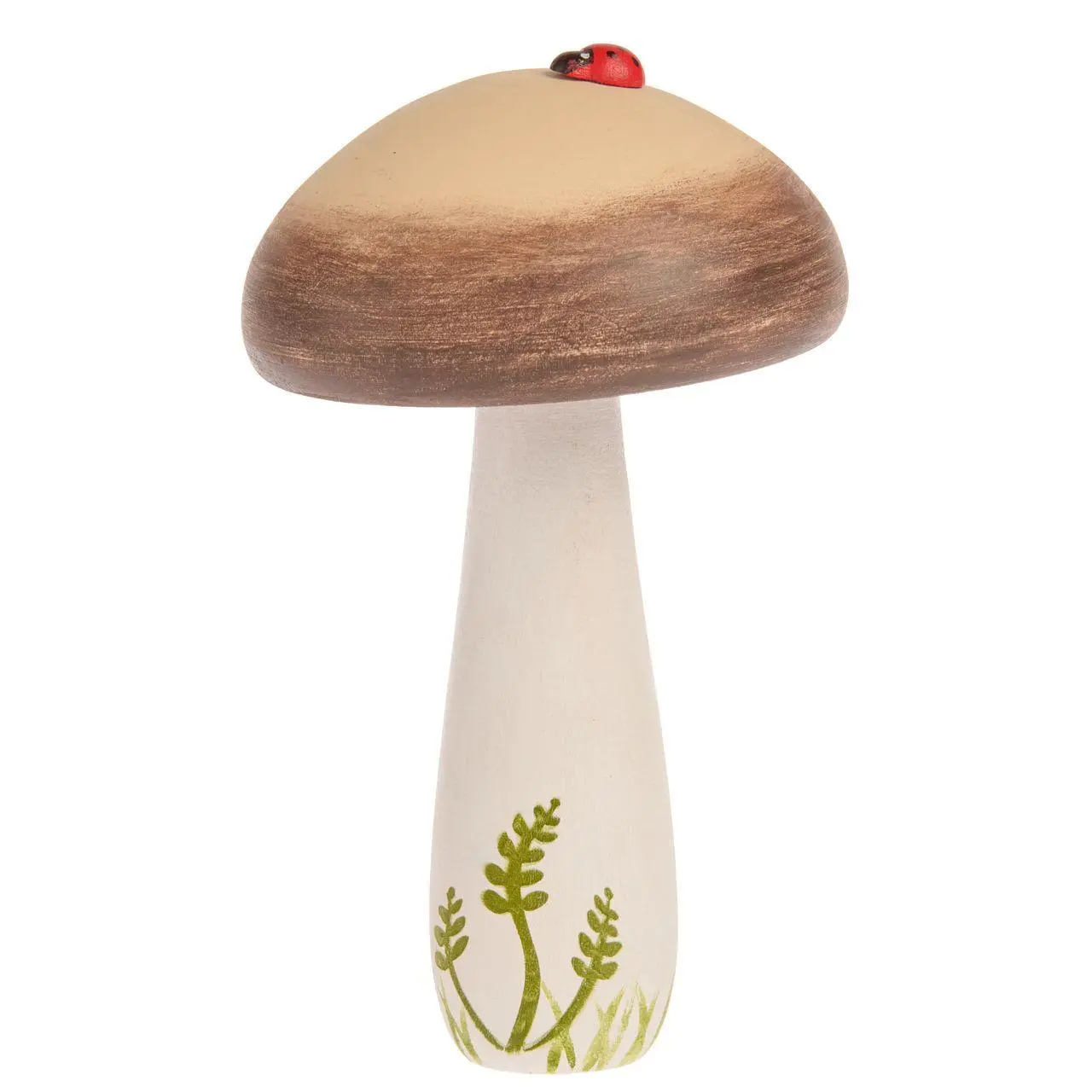 Holz-Pilz, Braun-Weiß, 15 x 9 x 9cm, FSC 100%