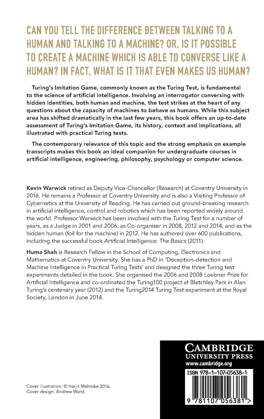 Rückseite: 9781107056381 | Turing's Imitation Game | Kevin Warwick (u. a.) | Buch | Englisch