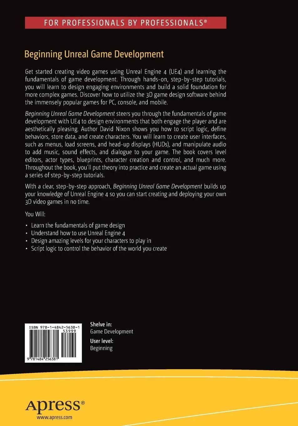 Rückseite: 9781484256381 | Beginning Unreal Game Development | David Nixon | Taschenbuch | xxiv
