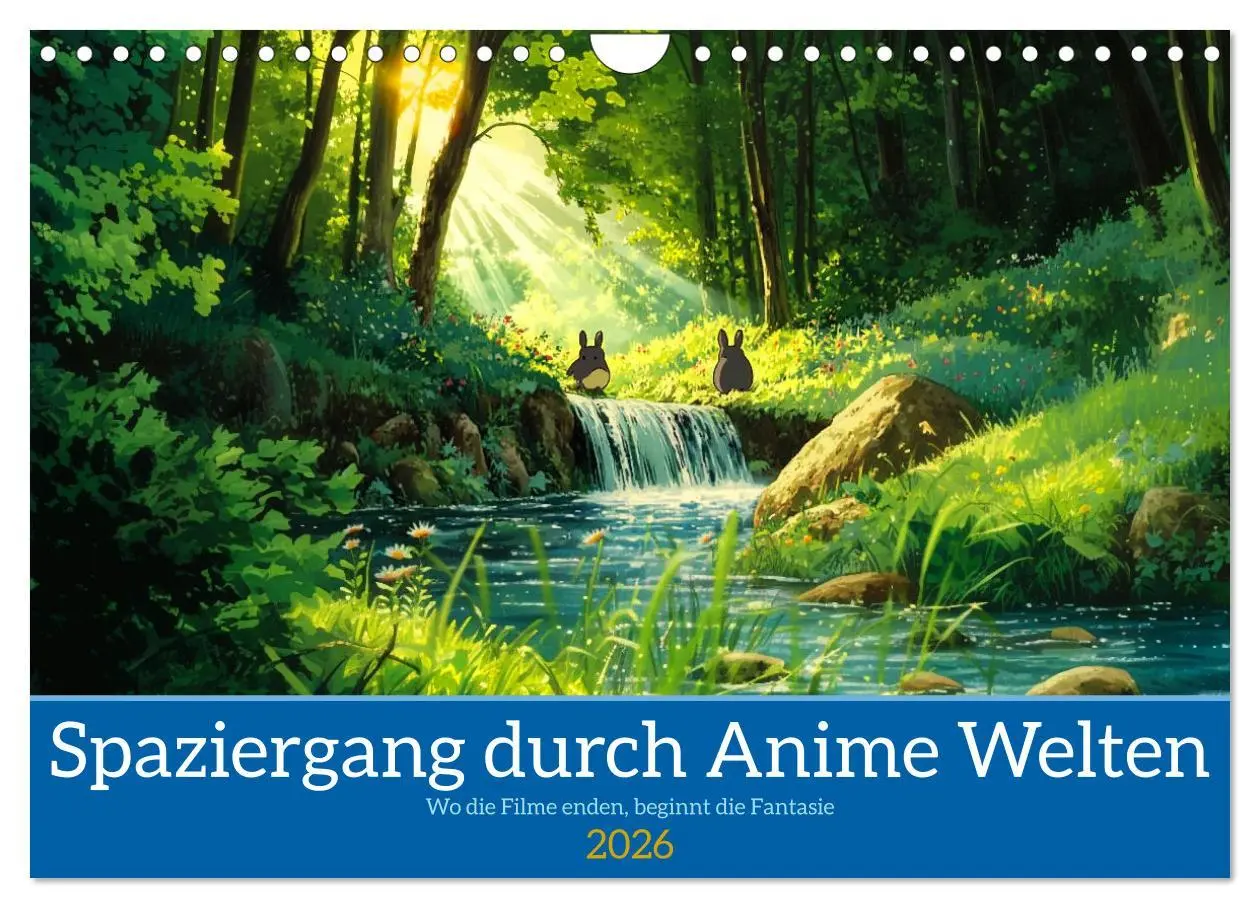 Cover: 9783457256381 | Spaziergang durch Anime Welten (Wandkalender 2026 DIN A4 quer),...