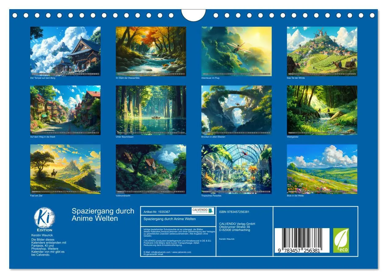 Bild: 9783457256381 | Spaziergang durch Anime Welten (Wandkalender 2026 DIN A4 quer),...