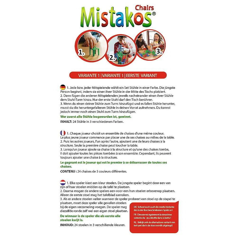 Bild: 5900511026481 | Mistakos Stühle für 3 Spieler | Spiel | Deutsch | 2023 | Trefl SA