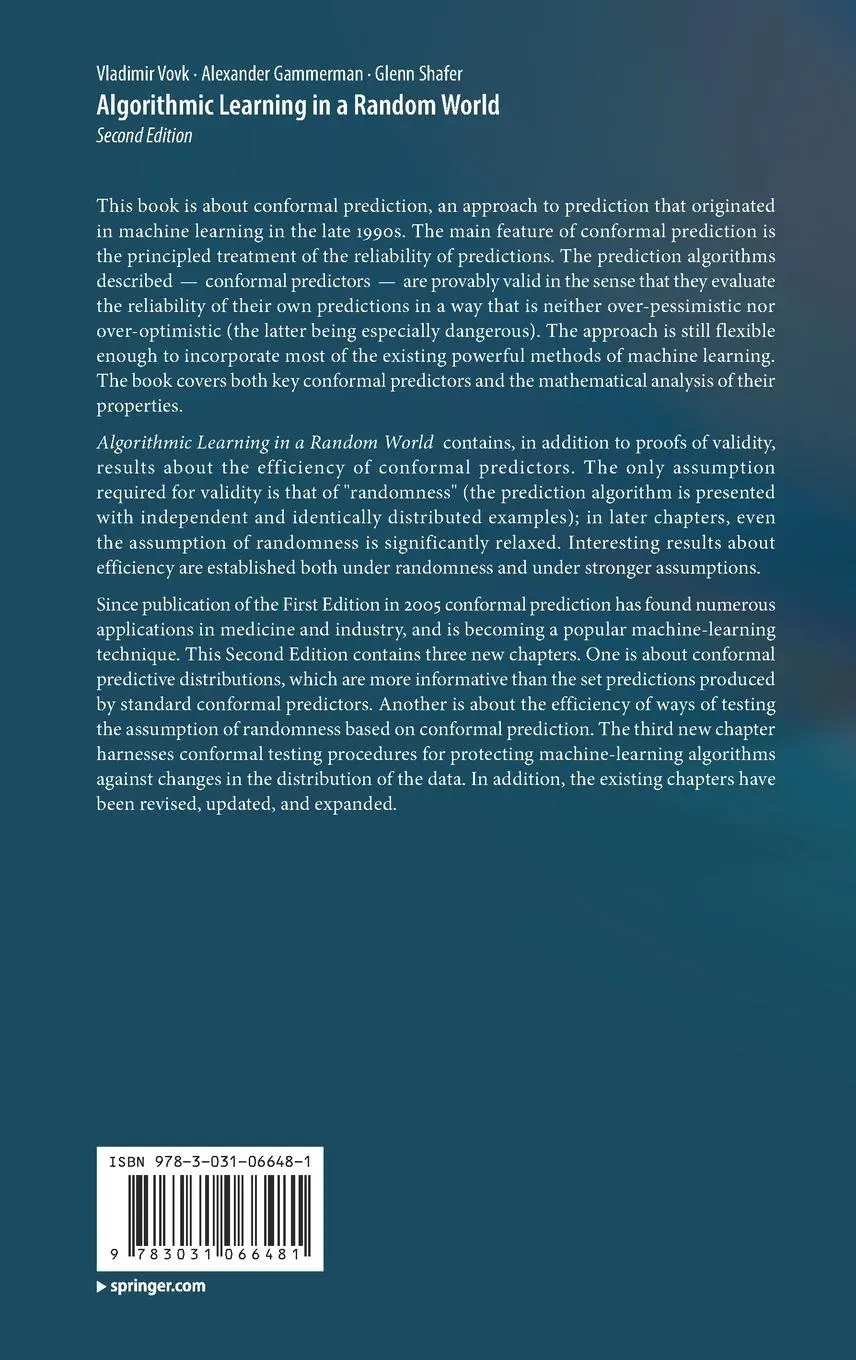 Rückseite: 9783031066481 | Algorithmic Learning in a Random World | Vladimir Vovk (u. a.) | Buch