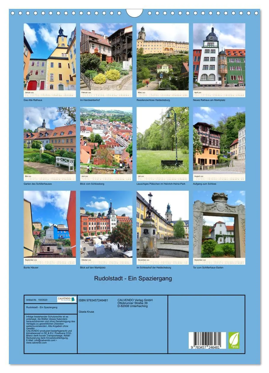 Bild: 9783457246481 | Rudolstadt - Ein Spaziergang (Wandkalender 2026 DIN A3 hoch),...