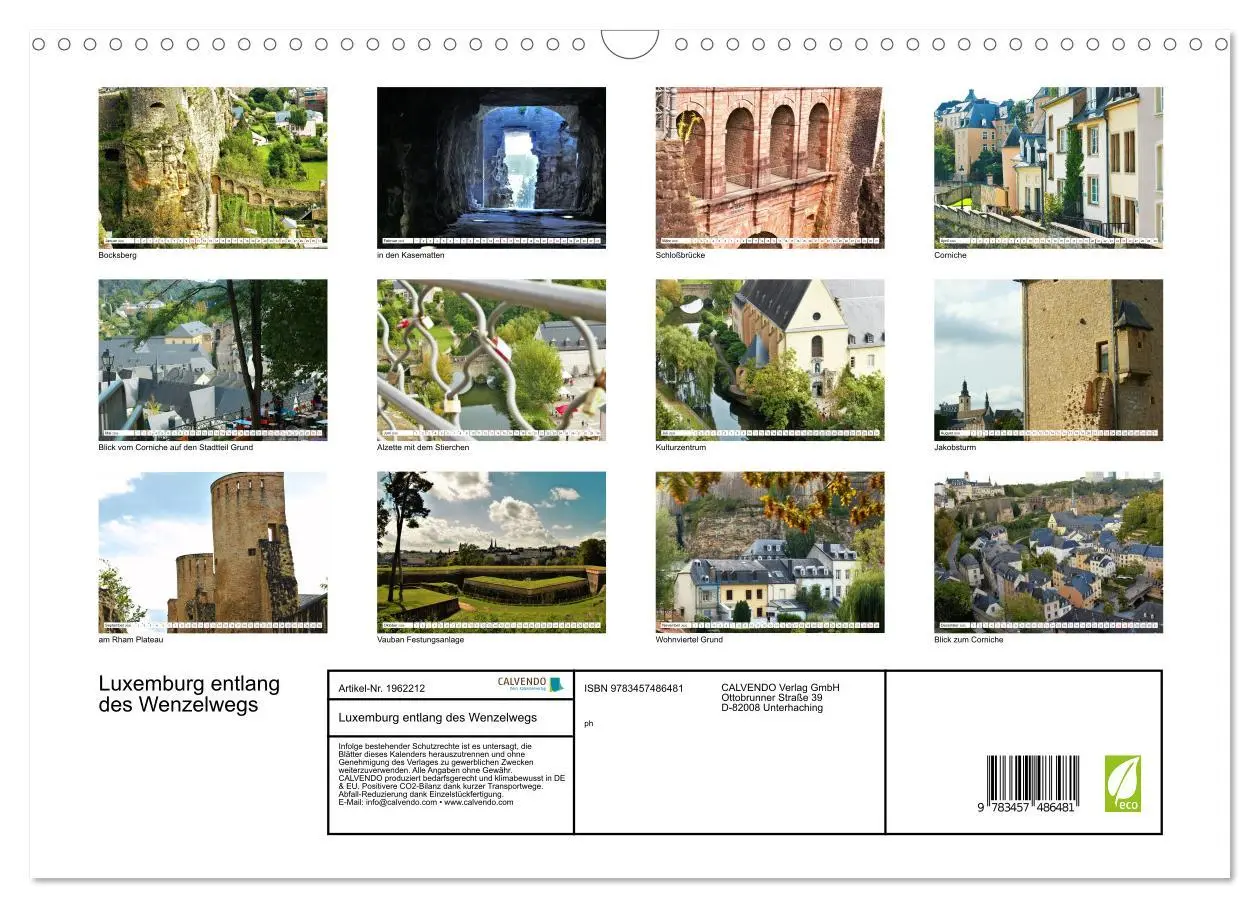 Bild: 9783457486481 | Luxemburg entlang des Wenzelwegs (Wandkalender 2026 DIN A3 quer),...