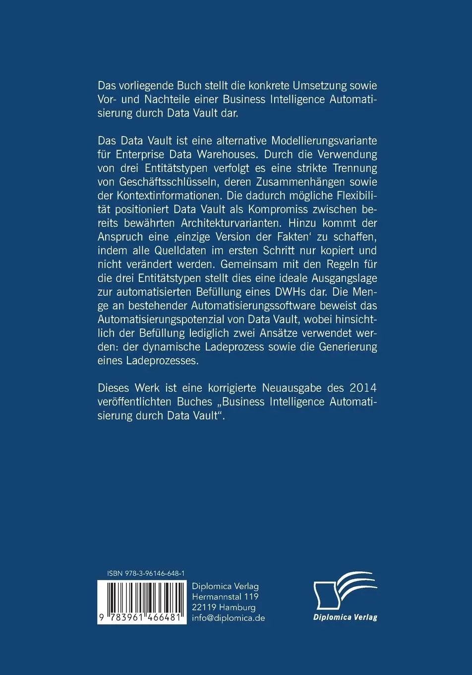 Rückseite: 9783961466481 | Data Warehouse Factory: BI-Automation durch Data Vault mit SSIS und...