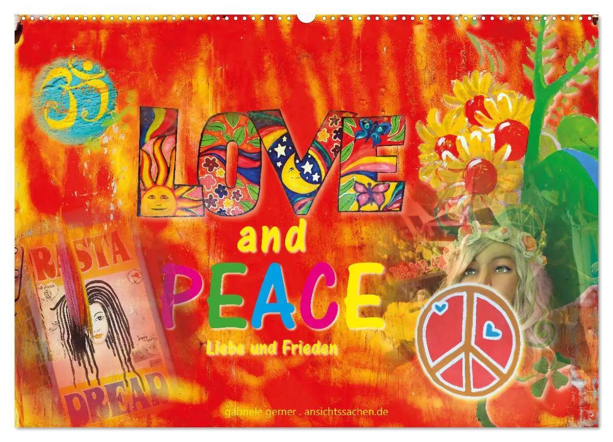 Cover: 9783457546581 | Love and Peace Liebe und Frieden (Wandkalender 2026 DIN A2 quer),...