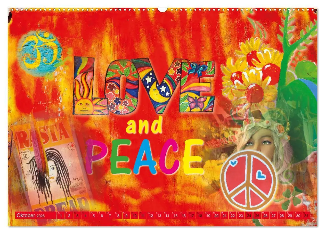 Bild: 9783457546581 | Love and Peace Liebe und Frieden (Wandkalender 2026 DIN A2 quer),...