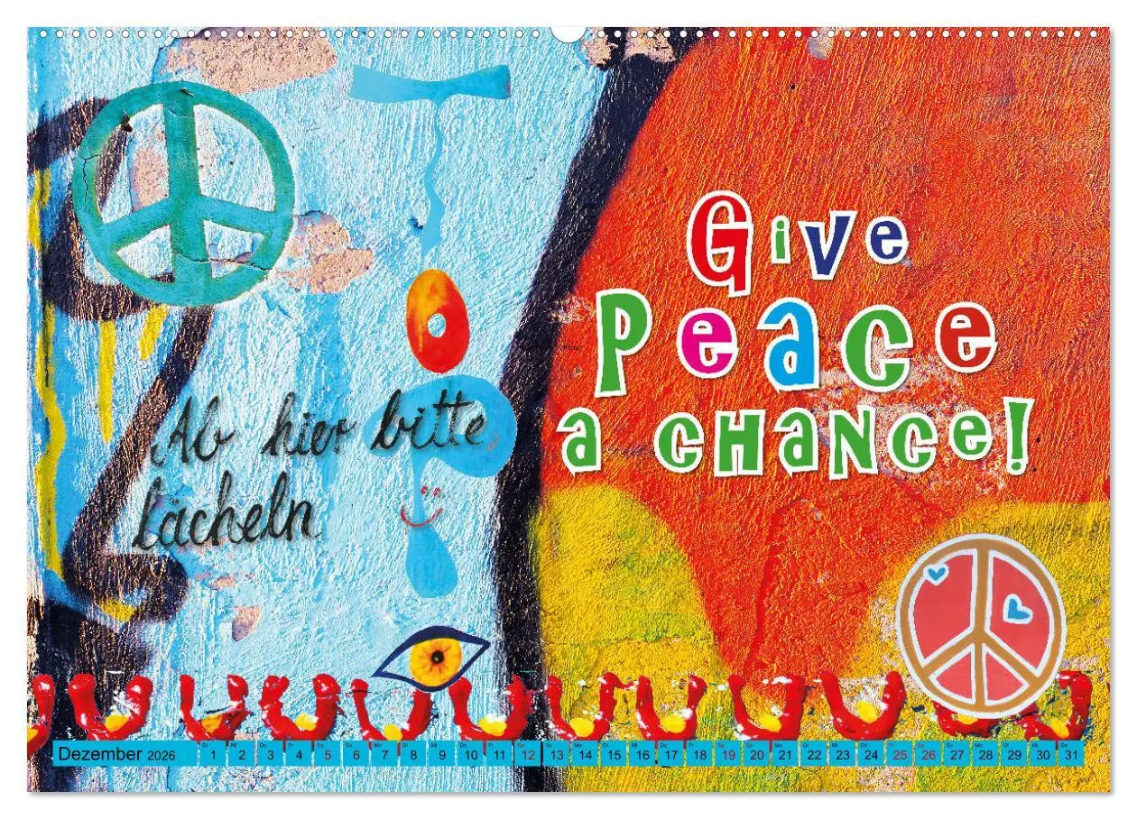 Bild: 9783457546581 | Love and Peace Liebe und Frieden (Wandkalender 2026 DIN A2 quer),...