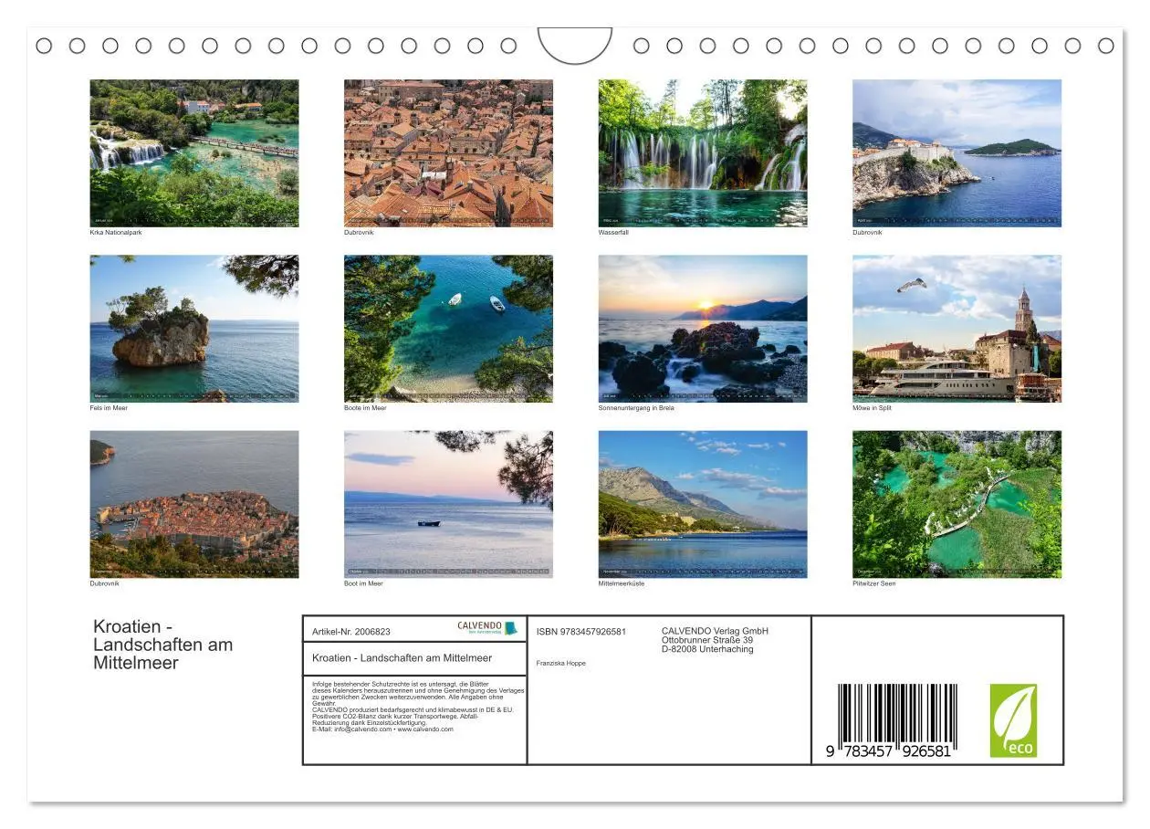 Bild: 9783457926581 | Kroatien - Landschaften am Mittelmeer (Wandkalender 2026 DIN A4...