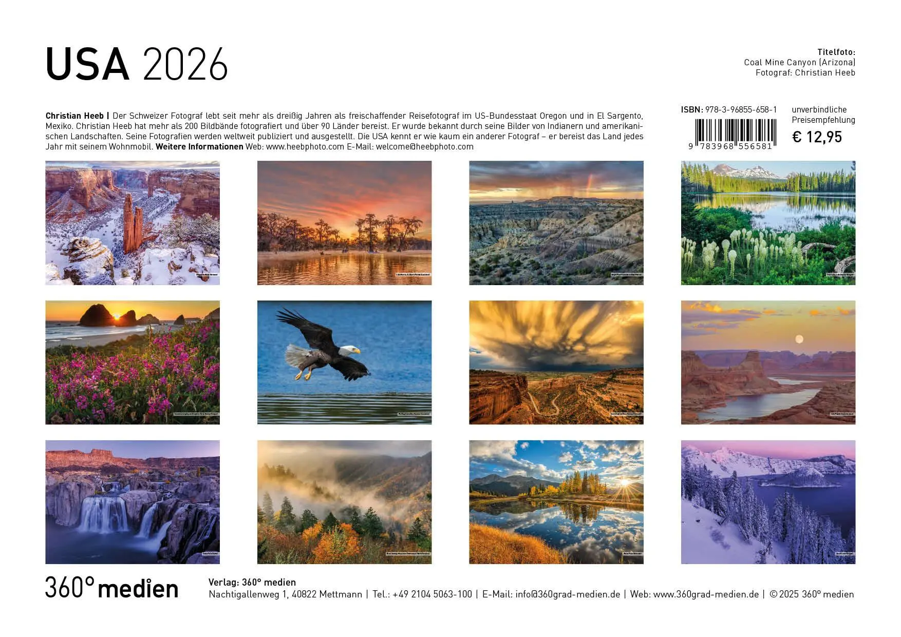 Rückseite: 9783968556581 | USA Broschürenkalender 2026 | Christian Heeb | Kalender | 28 S. | 2026