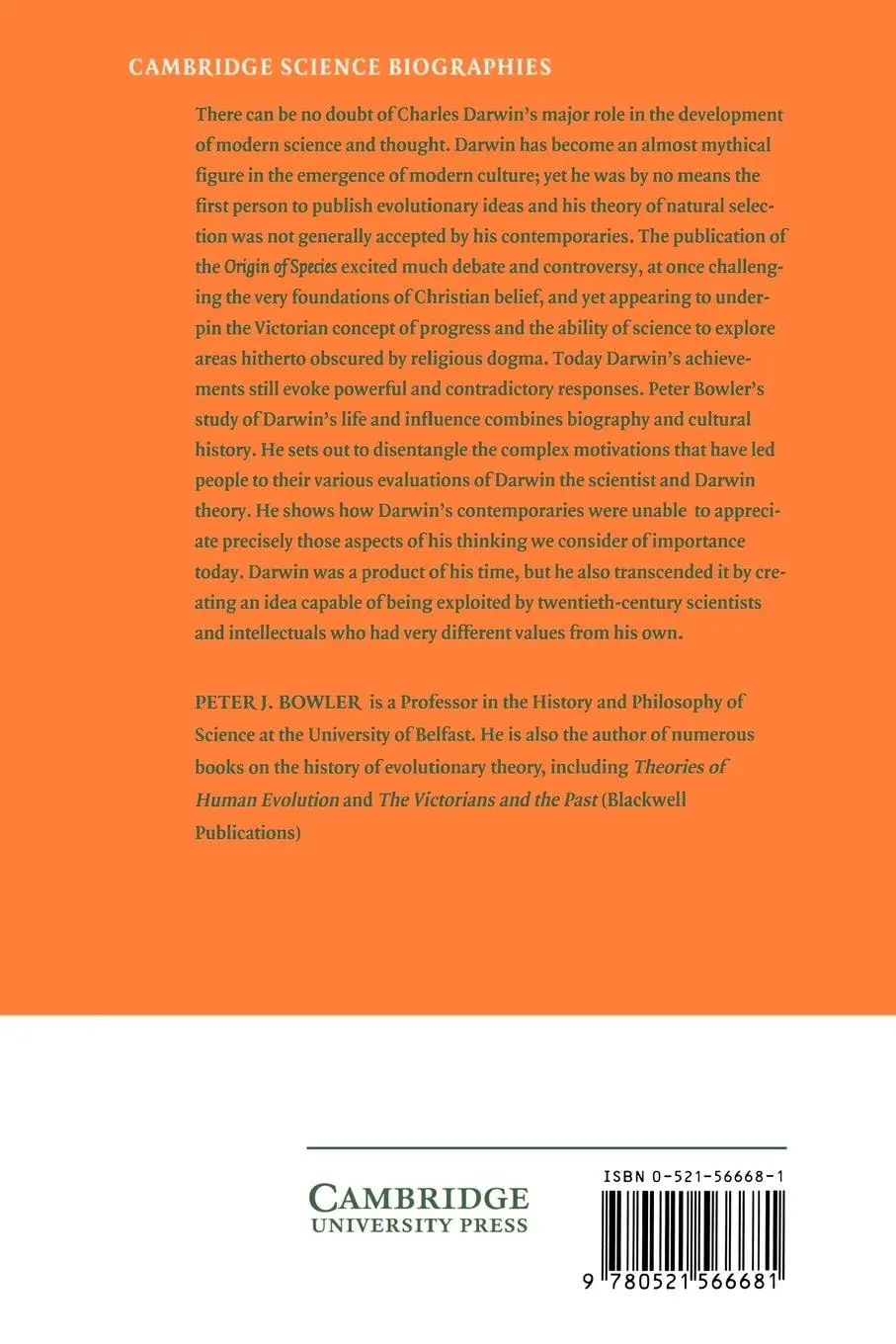 Rückseite: 9780521566681 | Charles Darwin | The Man and His Influence | Peter J. Bowler | Buch