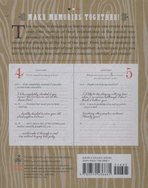 Rückseite: 9780770436681 | Our Q&amp;A a Day | 3-Year Journal for 2 People | Potter Gift | Kalender