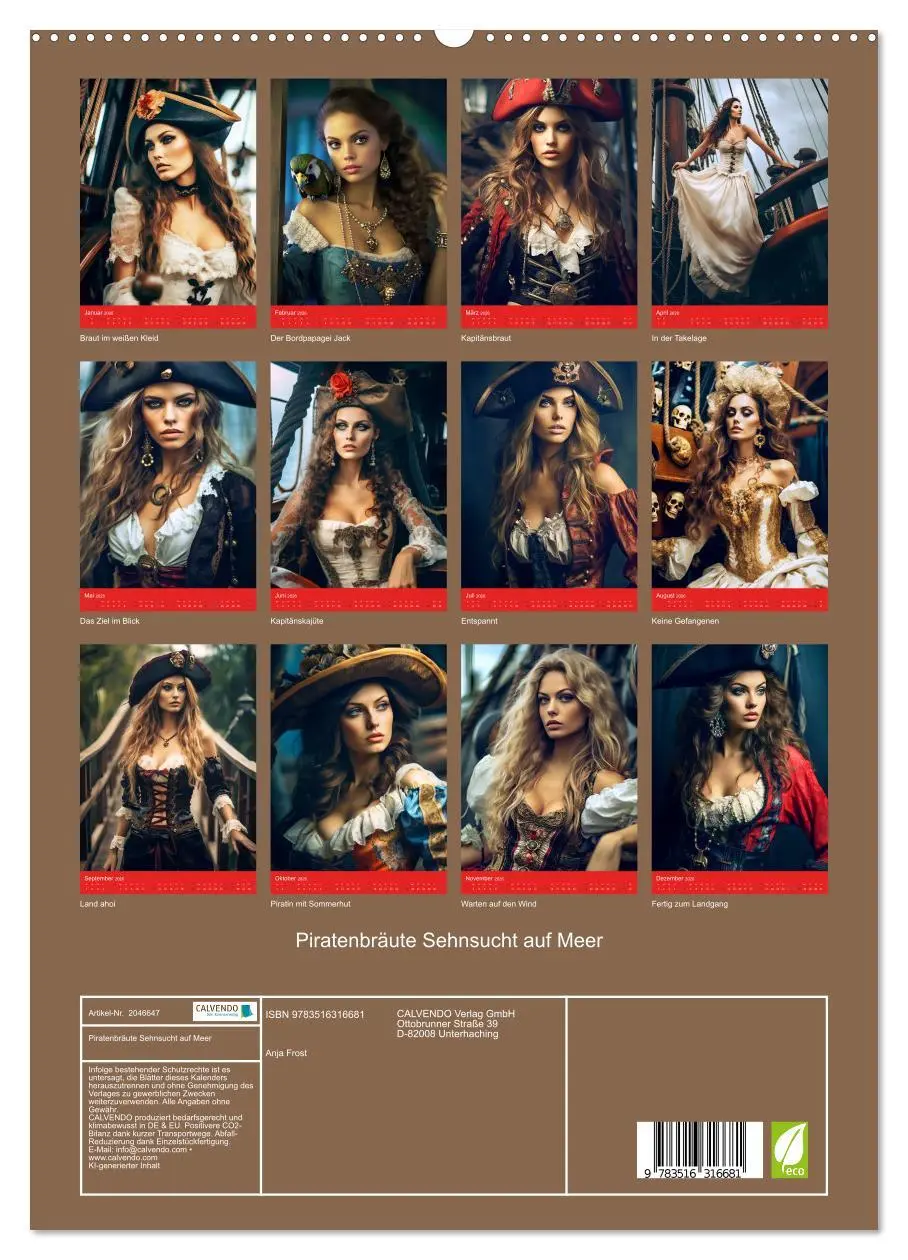 Bild: 9783516316681 | Piratenbräute Sehnsucht auf Meer (hochwertiger Premium Wandkalender...