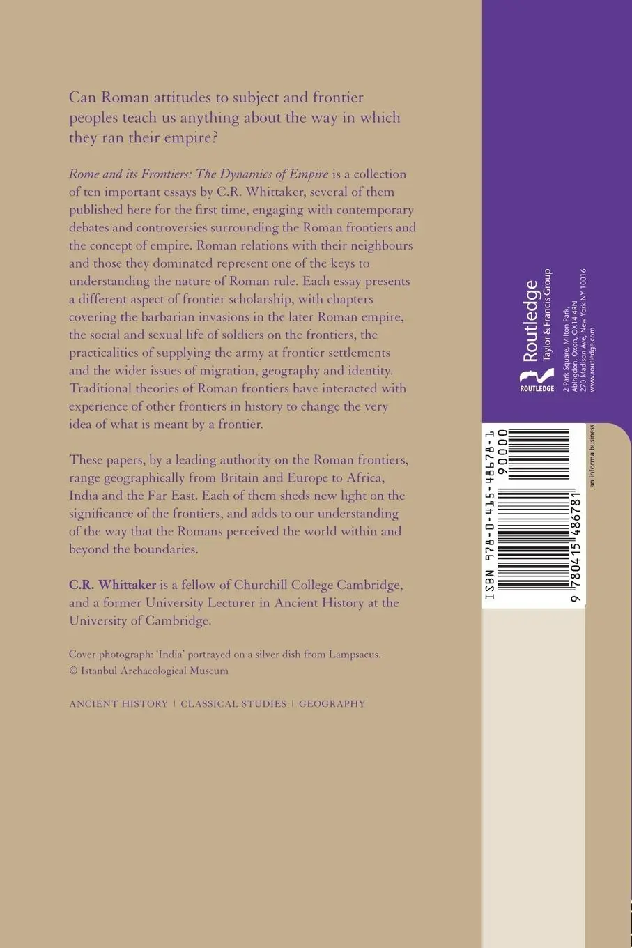 Rückseite: 9780415486781 | Rome and its Frontiers | The Dynamics of Empire | C R Whittaker | Buch