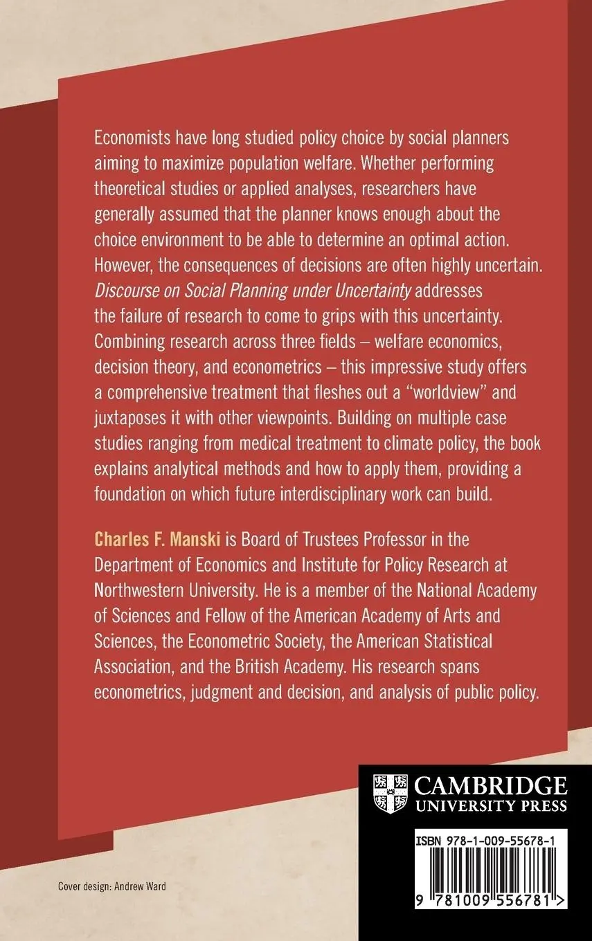 Rückseite: 9781009556781 | Discourse on Social Planning under Uncertainty | Charles F. Manski