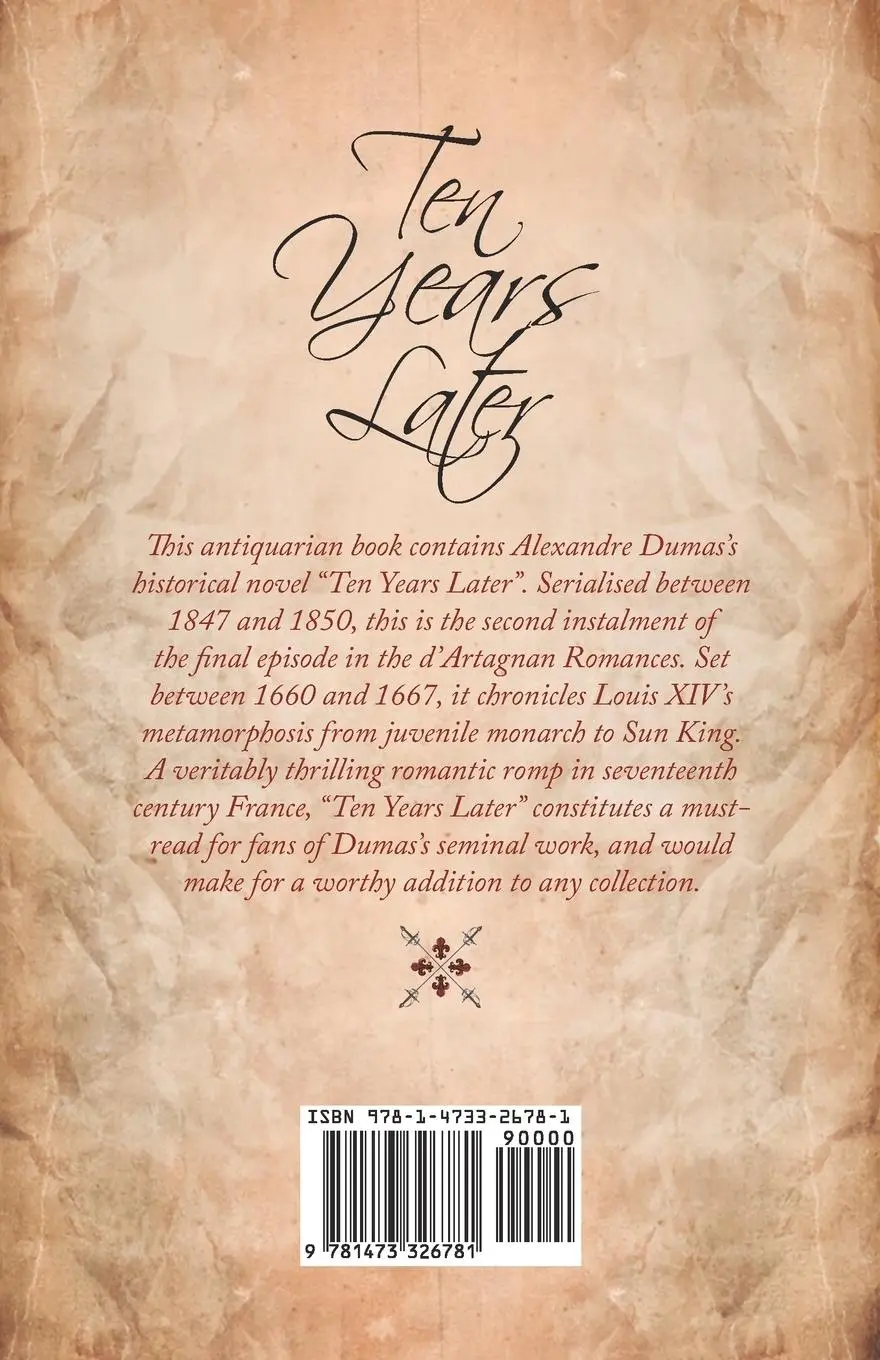 Rückseite: 9781473326781 | Ten Years Later | Alexandre Dumas | Taschenbuch | Englisch | 2015
