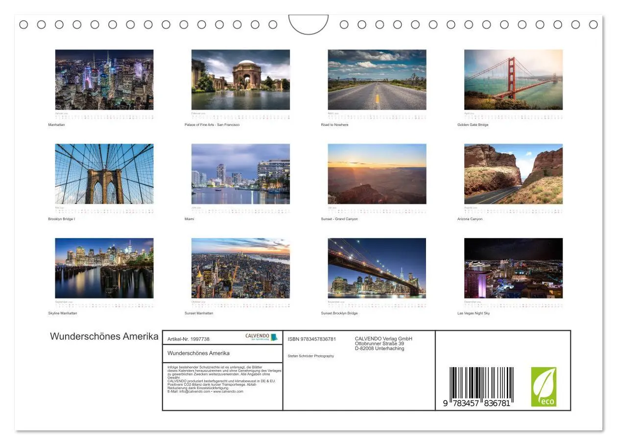 Bild: 9783457836781 | Wunderschönes Amerika (Wandkalender 2026 DIN A4 quer), CALVENDO...