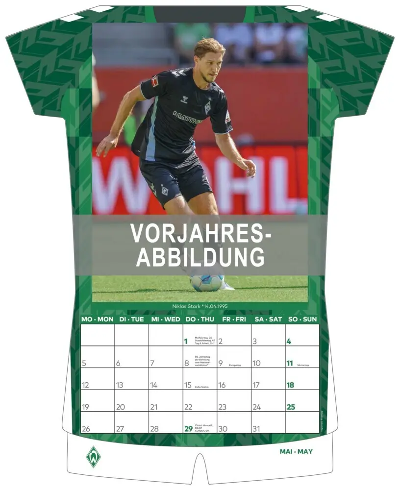 Bild: 4069095006881 | N Neumann - Werder Bremen 2026 - Trikotkalender 34x42 cm mit 12...