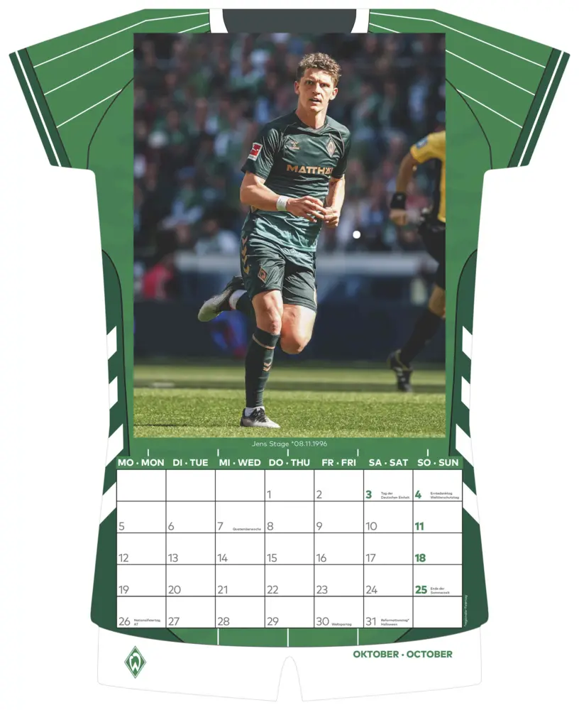 Bild: 4069095006881 | N Neumann - Werder Bremen 2026 - Trikotkalender 34x42 cm mit 12...