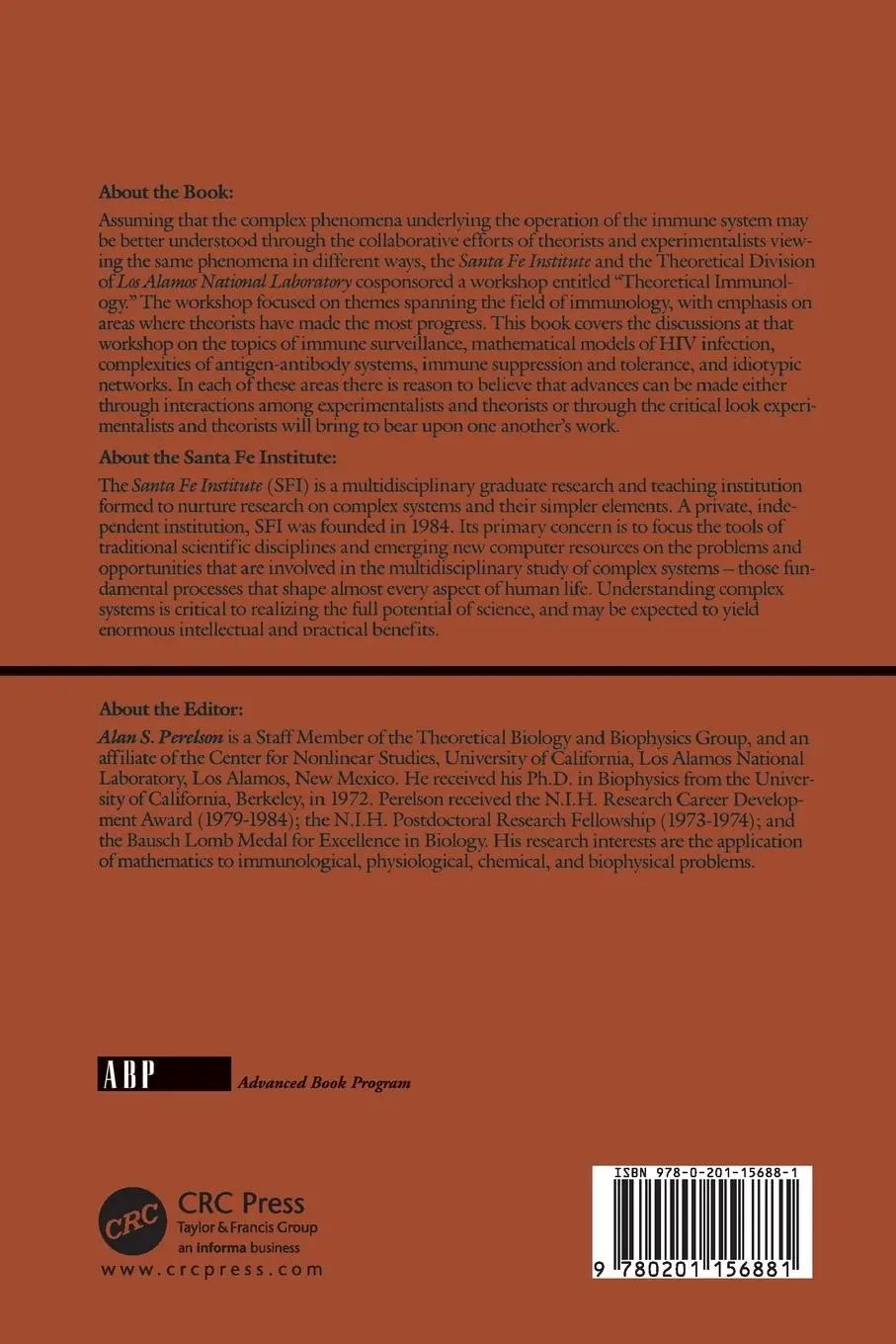 Rückseite: 9780201156881 | Theoretical Immunology, Part Two | Alan S. Perelson | Taschenbuch