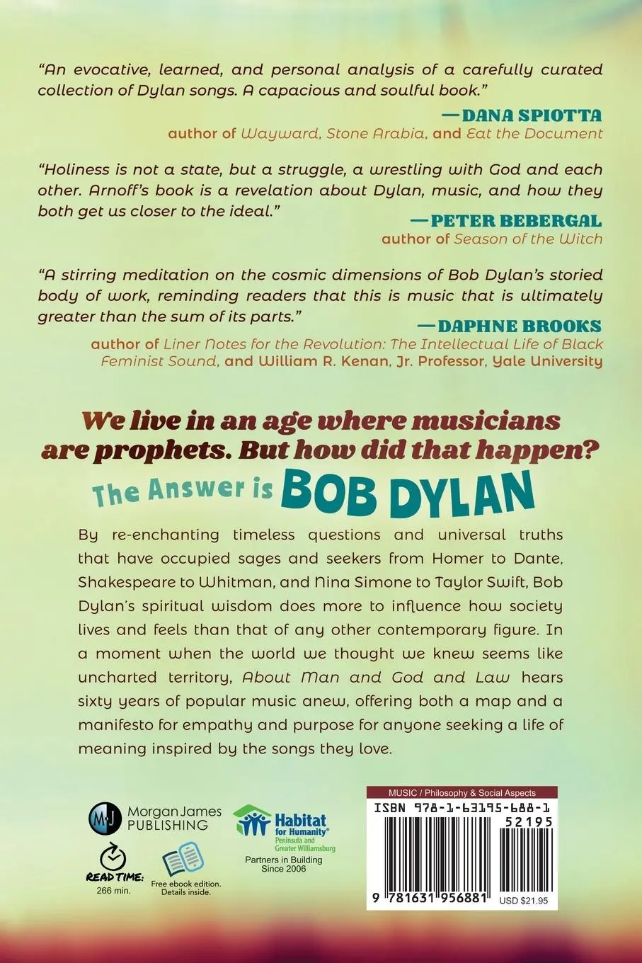 Rückseite: 9781631956881 | About Man and God and Law | The Spiritual Wisdom of Bob Dylan | Arnoff