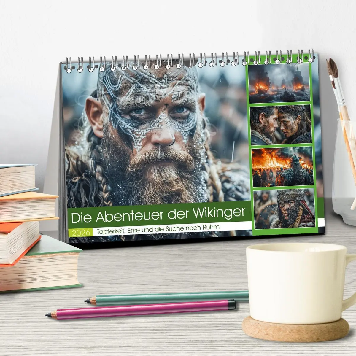 Bild: 9783457446881 | Die Abenteuer der Wikinger (Tischkalender 2026 DIN A5 quer),...