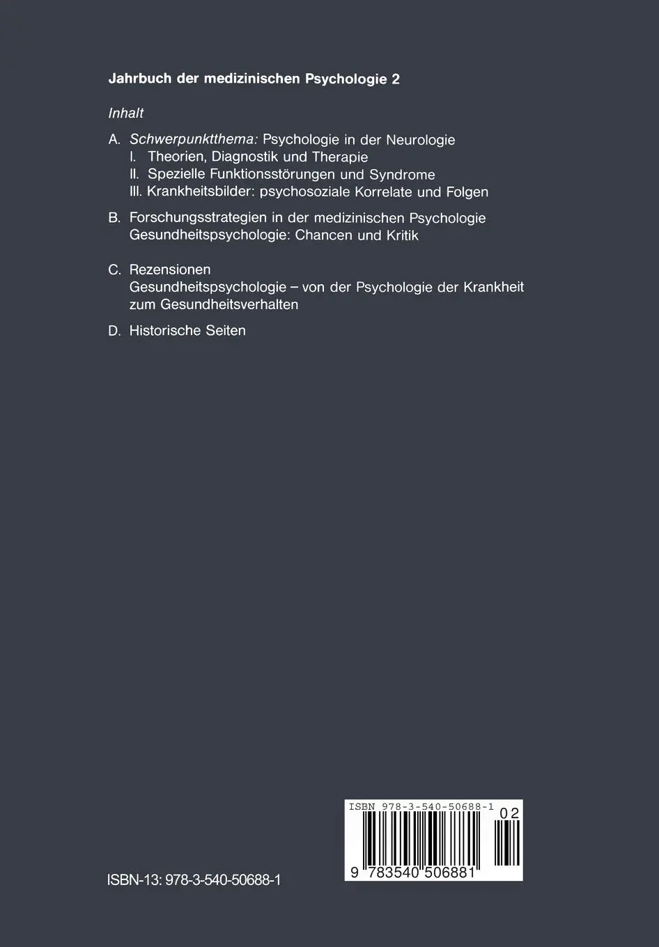 Rückseite: 9783540506881 | Psychologie in der Neurologie | Peter Jacobi | Taschenbuch | xx | 1989