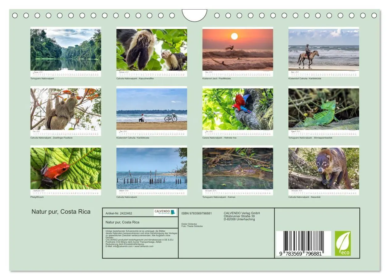 Bild: 9783569796881 | Natur pur, Costa Rica (Wandkalender 2027 DIN A4 quer), CALVENDO...