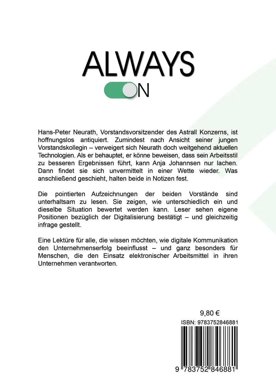 Rückseite: 9783752846881 | Always on | Macht digitale Kommunikation Unternehmen erfolgreicher?