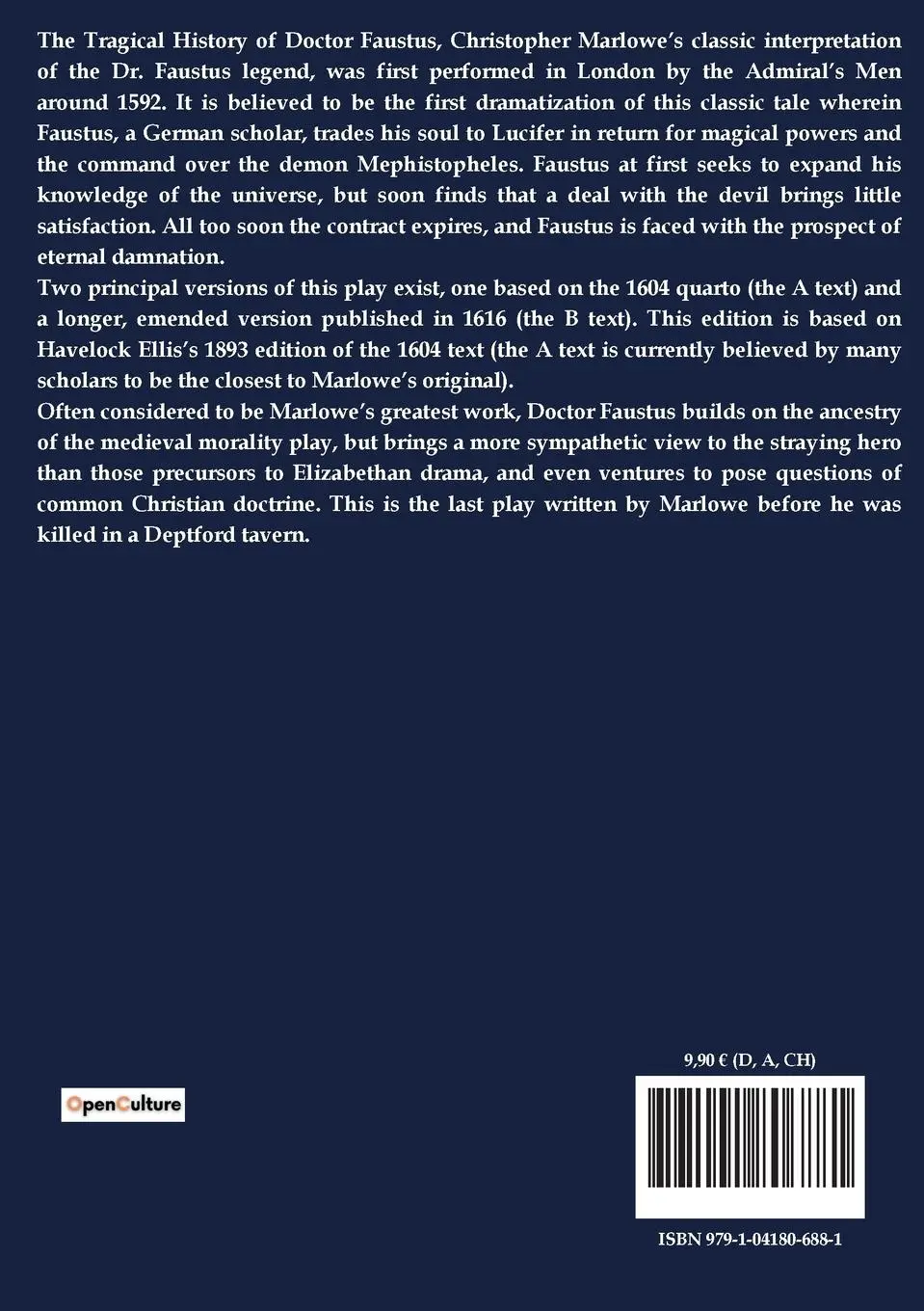 Rückseite: 9791041806881 | The Tragical History of Doctor Faustus | Christopher Marlowe | Buch