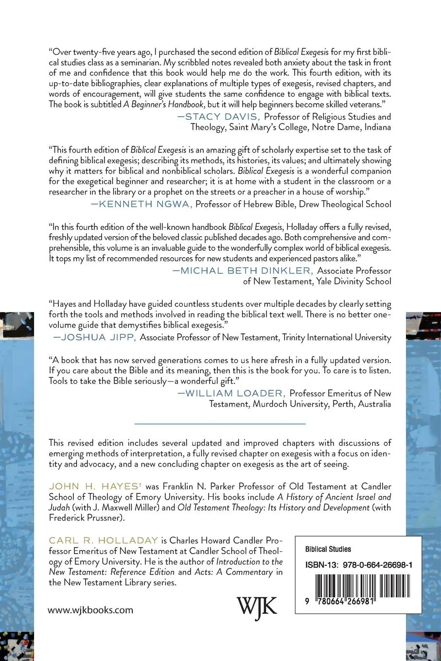 Rückseite: 9780664266981 | Biblical Exegesis, 4th ed. | John H. Hayes | Taschenbuch | Englisch