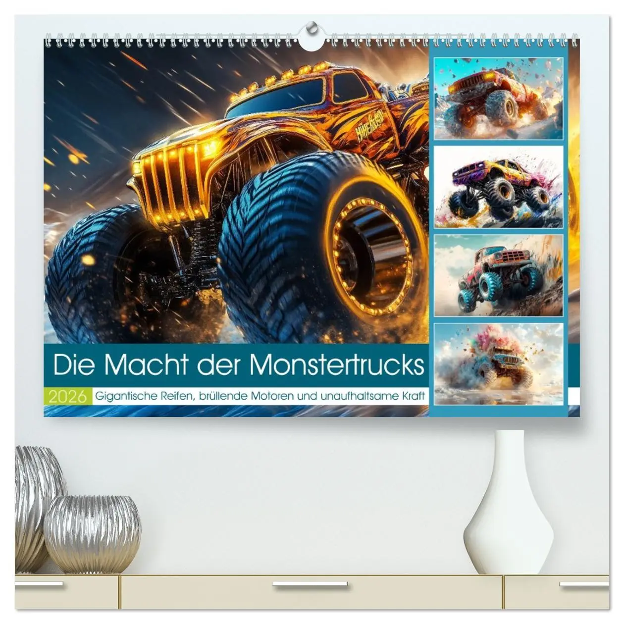Cover: 9783457296981 | Die Macht der Monstertrucks (hochwertiger Premium Wandkalender 2026...