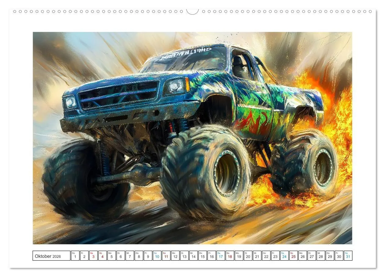 Bild: 9783457296981 | Die Macht der Monstertrucks (hochwertiger Premium Wandkalender 2026...
