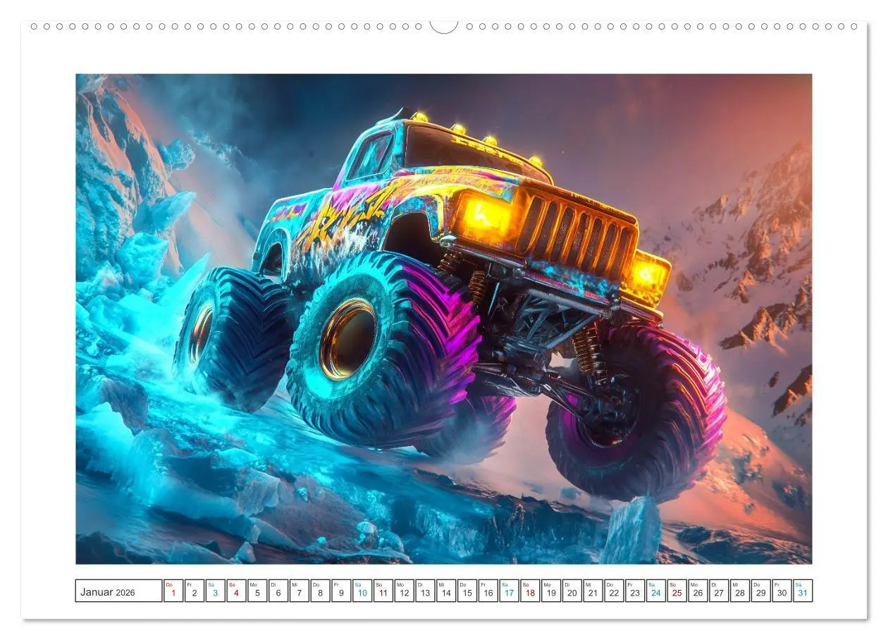 Bild: 9783457296981 | Die Macht der Monstertrucks (hochwertiger Premium Wandkalender 2026...