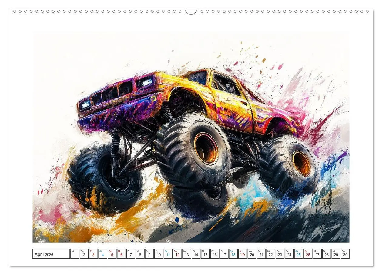 Bild: 9783457296981 | Die Macht der Monstertrucks (hochwertiger Premium Wandkalender 2026...