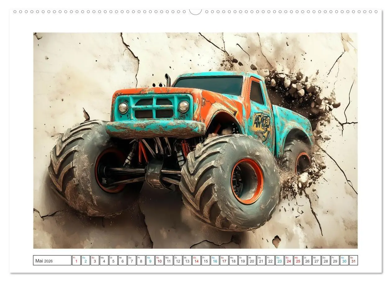Bild: 9783457296981 | Die Macht der Monstertrucks (hochwertiger Premium Wandkalender 2026...