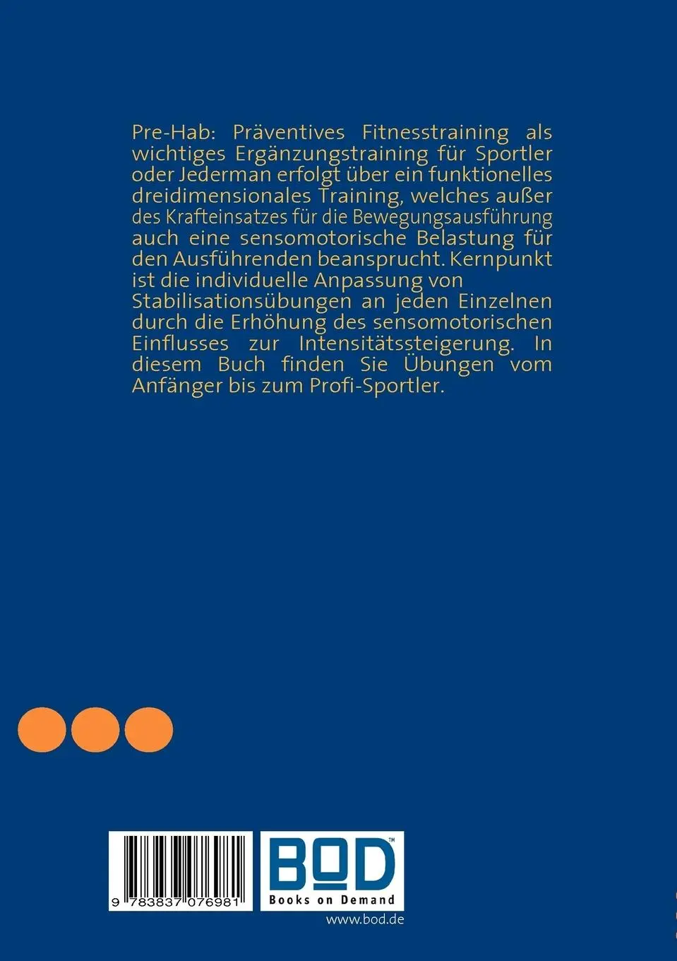 Rückseite: 9783837076981 | Pre-Hab | präventives Fitnesstraining - funktional &amp; sensomotorisch